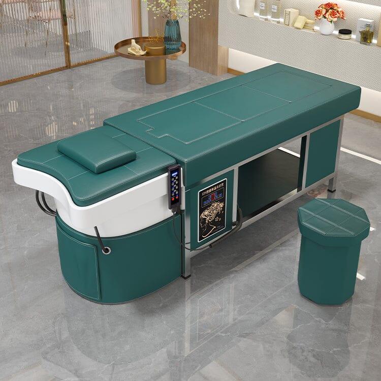 611-2 | Massage Setting Shampoo Bed | Natural Hot Stone Magnetic Therapy with Under Seat Storage and Ottoman | SSW SHAMPOO UNITS AND CABINETS SSW