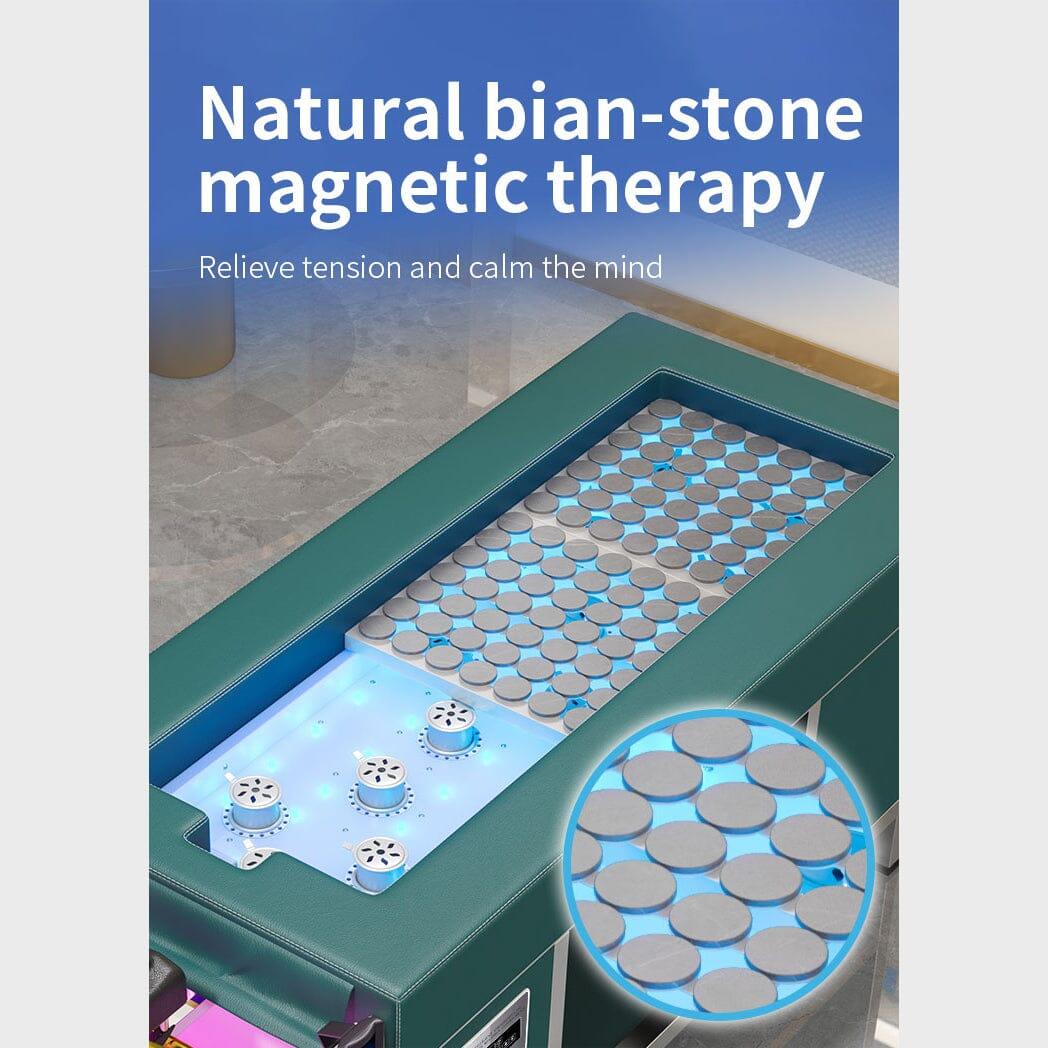 611-2 | Massage Setting Shampoo Bed | Natural Hot Stone Magnetic Therapy with Under Seat Storage and Ottoman | SSW SHAMPOO UNITS AND CABINETS SSW