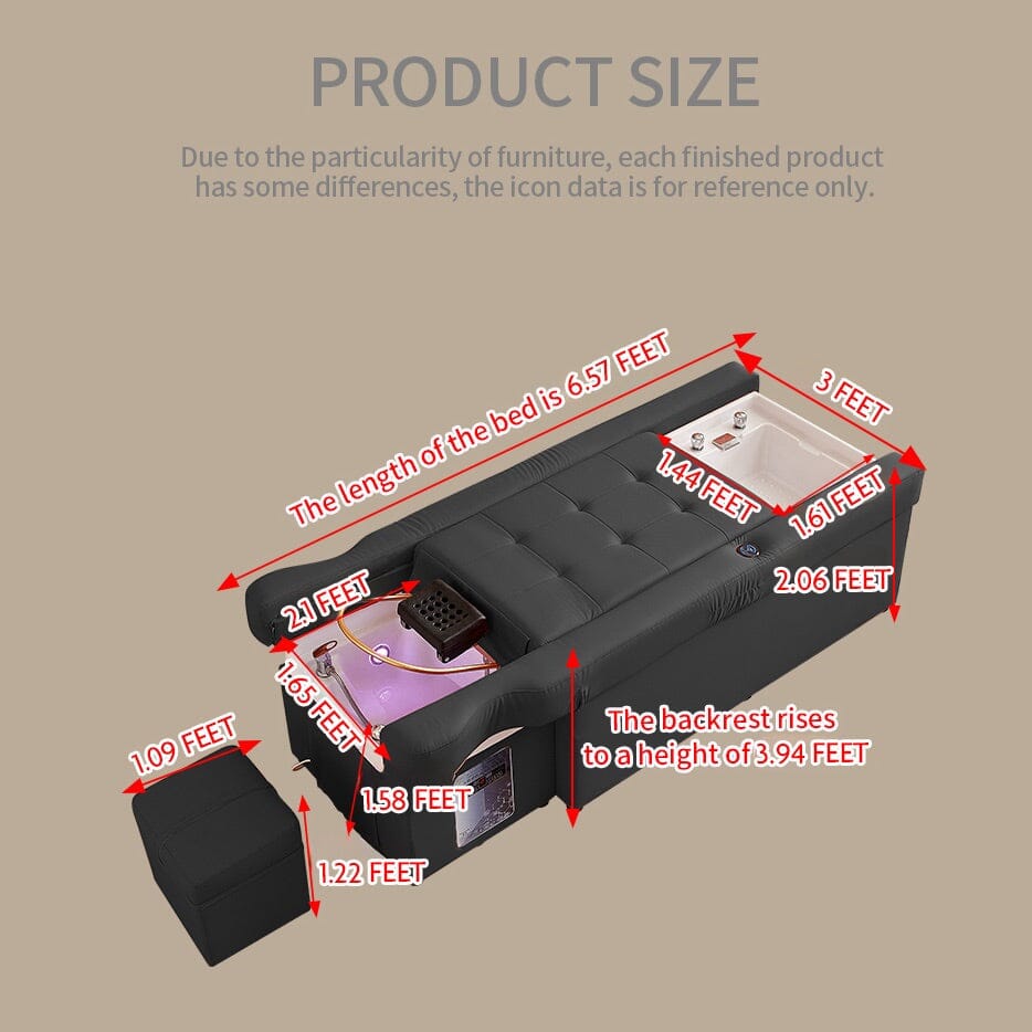 #631 | Electric Lifting | Korean Japanese Head Spa Massage Shampoo Bed with Light | Pedicure | SSW SHAMPOO UNITS AND CABINETS SSW