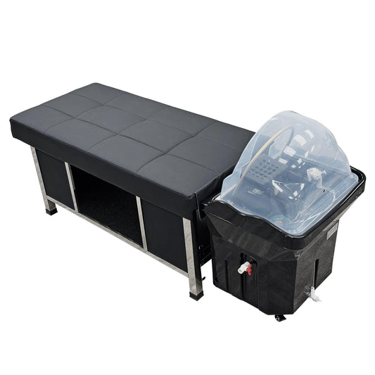 NON-PLUMBED Japanese Spa Bed with Head Spa Bowl | SSW8750P | Water Circulation | Shampoo Unit | SSW SHAMPOO UNITS AND CABINETS SSW Black